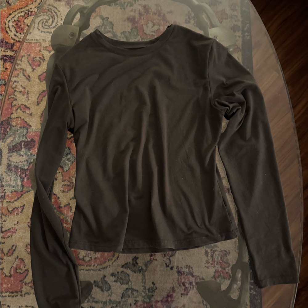 Long Sleeve Dark Grey Top & Fold over pant Set size M